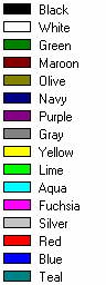 16 základních barev ve Windows